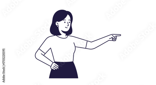 Woman Pointing to Important Information.