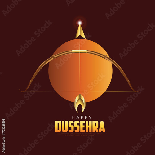 Lord Rama with Bow and Arrow for Dussehra Celebration  symbolizing courage, virtue, and the triumph of good over evil on the auspicious occasion of Dussehra.