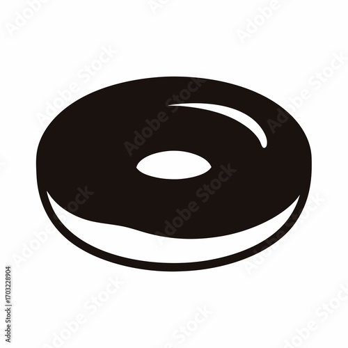 Minimalist black and white donut icon perfect for sweet treat designs