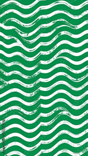 Abstract wavy pattern in green and white