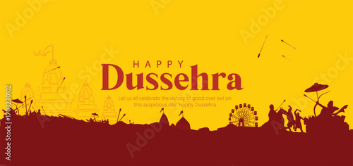 Lord Rama with Bow and Arrow for Dussehra Celebration  symbolizing courage, virtue, and the triumph of good over evil on the auspicious occasion of Dussehra.