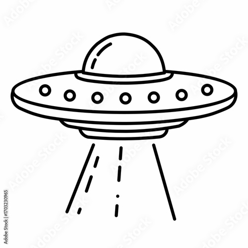 UFO flying saucer, alien spaceship icon