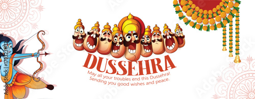 Lord Rama with Bow and Arrow for Dussehra Celebration  symbolizing courage, virtue, and the triumph of good over evil on the auspicious occasion of Dussehra.