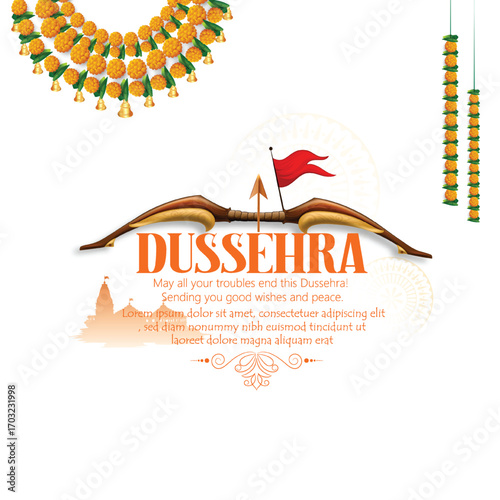Lord Rama with Bow and Arrow for Dussehra Celebration  symbolizing courage, virtue, and the triumph of good over evil on the auspicious occasion of Dussehra.
