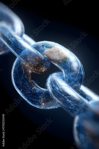 Block chain concept with technology, background, earth
