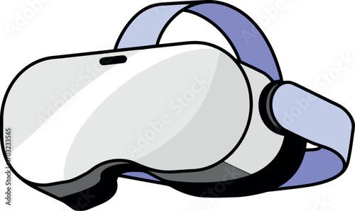 Futuristic vr headset immersive technology virtual reality gaming entertainment digital experience vector hand drawn