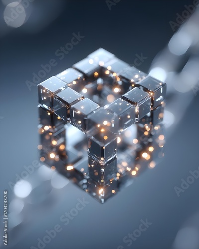 Block chain concept with market, ledger, technology