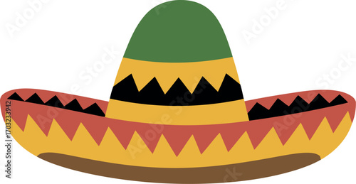 Vibrant mexican sombrero hat fiesta celebration festive culture traditional vector hand drawn