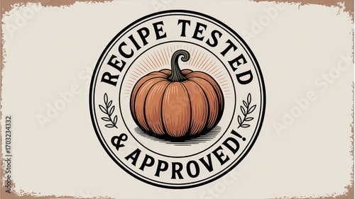 Vintage pumpkin emblem featuring 