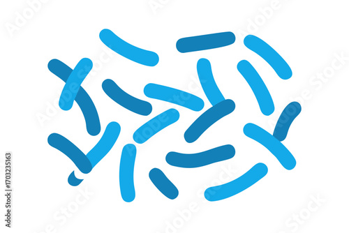 Abstract illustration of blue rodshaped bacteria