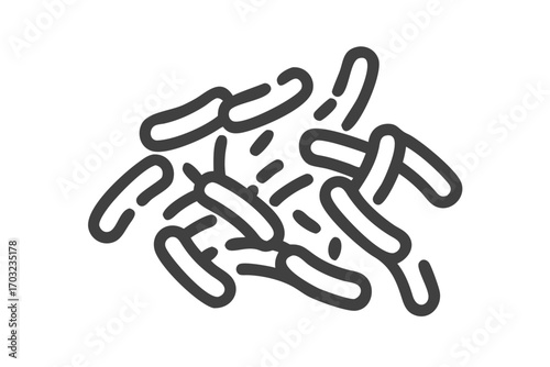 Outline illustration of rodshaped bacteria