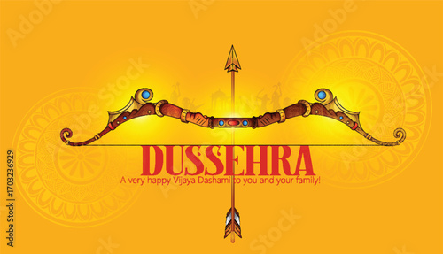 Lord Rama with Bow and Arrow for Dussehra Celebration  symbolizing courage, virtue, and the triumph of good over evil on the auspicious occasion of Dussehra.