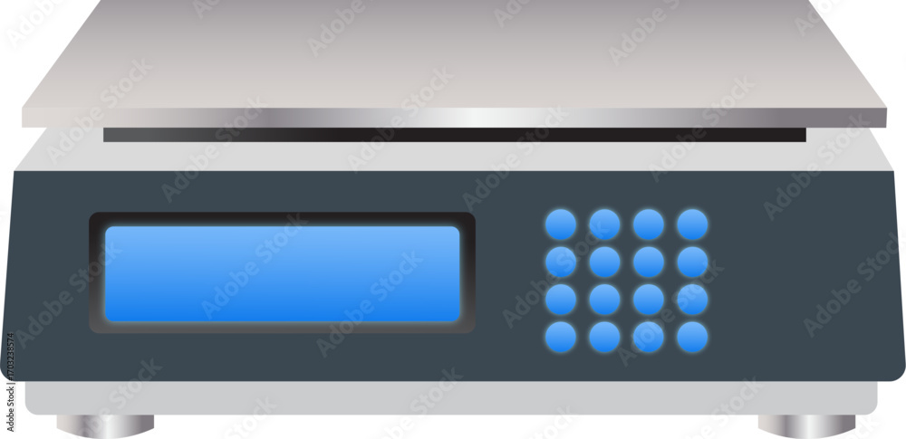 Obraz premium Vector Image of Electronic Balance – Laboratory Digital Scale Icon