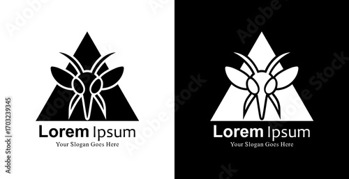 The logo design is in the shape of a mosquito head combined with a triangle
