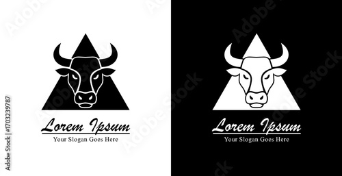 The logo design is in the form of a bull's head combined with a triangle