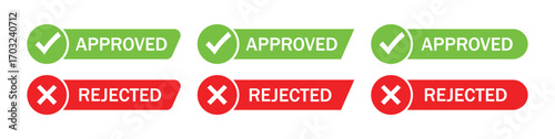 Approved and rejected vector signs, Approved rejected stamp vector graphic design