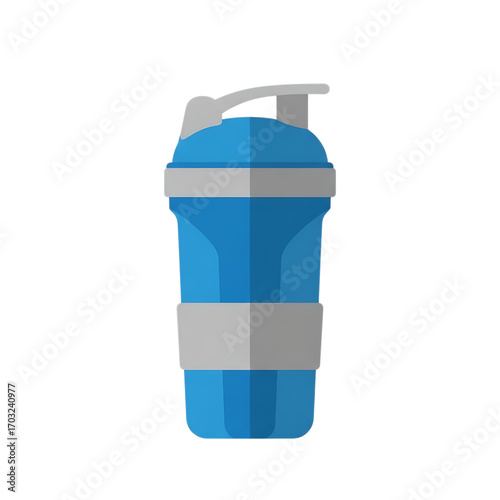 Blue protein shaker bottle for fitness supplements and hydration seamlessly blending powders