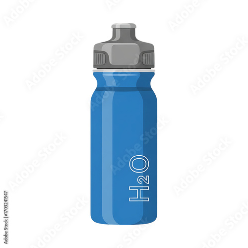 Durable blue sports water bottle with gray cap for hydration and fitness activities