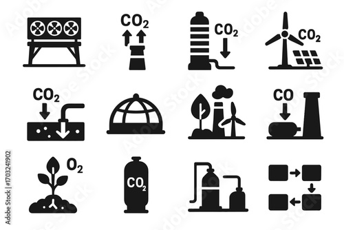 Scrubber arrows capture carbon smokestack vector pipeline dome icons to icon integration