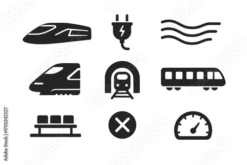 Platform gauge view emergency bullet icon aerodynamic vector train current waiting
