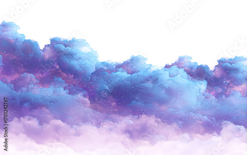 Hypnotic, ethereal clouds, vibrant purples and blues, soft edges