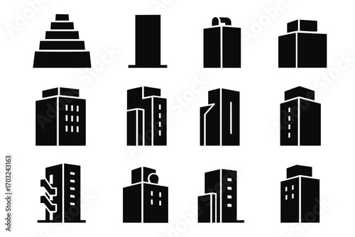 Icon tower roof duct brutalist walls light vector room solid grid thick