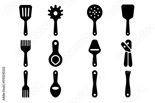 Kitchen icon citrus silicone modern cheese slicer zester brush spatula vector ladle