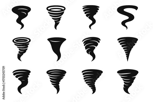 Set icons icon column form slender upward funnel tornado twister vector desert