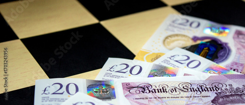 British pounds close up. The national currency of Great Britain	
