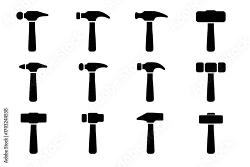 Mini engineers wedge riveting brass forging icon vector club hammer icons metal