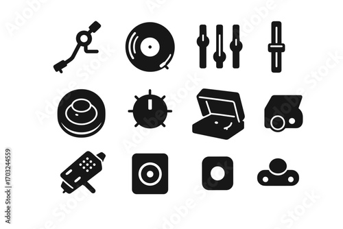 Platter icon selector button needle vector components dial turntable pitch slider cover