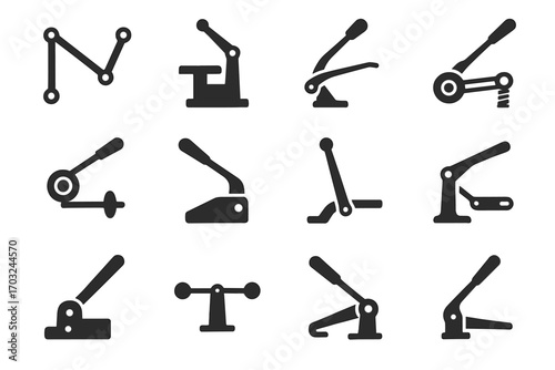 Bar axle control latch icon icons mechanical pneumatic vector arm lever arms