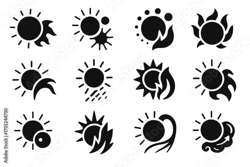 Vector flare point bright pattern flares storm solar particle icon ejection
