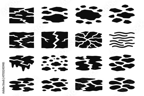 Vector patterns frozen sea jagged field floes islands water texture icon icons