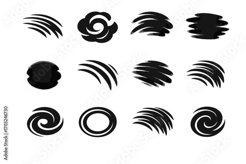 Swirl blurry atmospheric vector ring icon trail star orbit cloudy motion