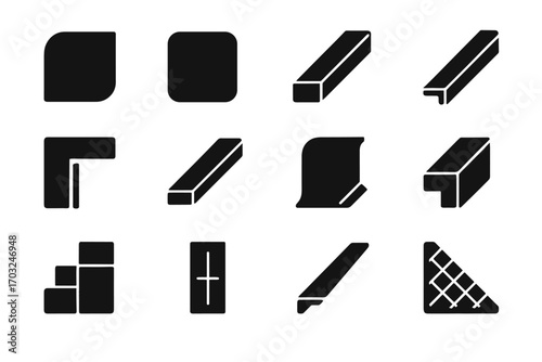 Edge filler joint base tile vector icon trim bullnose strip