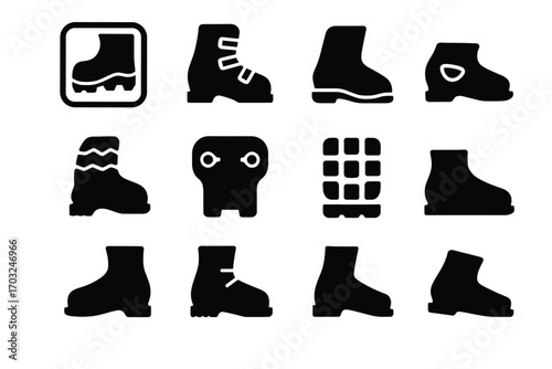 Vector shape gripwalk boot icons icon alpine flat sole inserts ramp