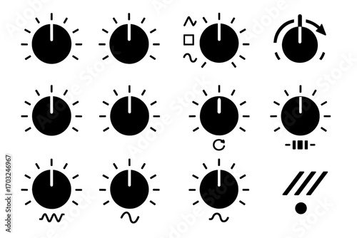 Icon knob vector waveform wavefold amount selector mixer filter synth rate modular