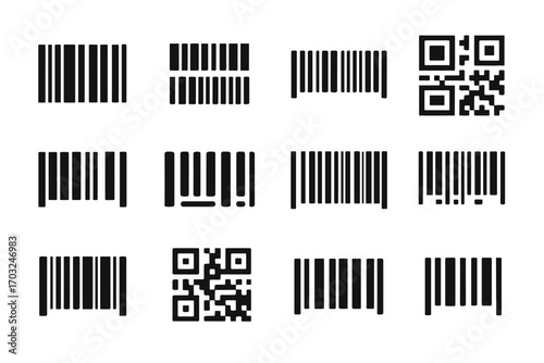 Msi icon bar format vector layout barcode form set code stacked