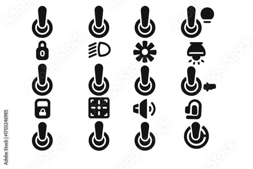 Icons vector trunk icon heater control interior fog automotive mirror toggle stereo