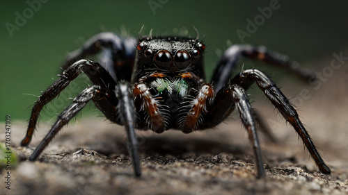 Black Spider macro photo