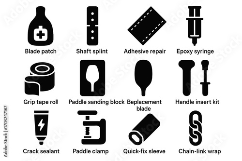 Vector wrap kit icon repair paddle sleeve epoxy insert roll crack