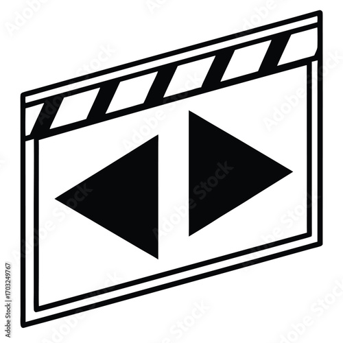 Clapperboard with Arrows - A Symbol of Film Editing and Direction.