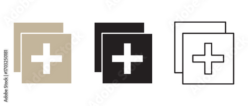 Add document icon set. isolated on white background in different style.