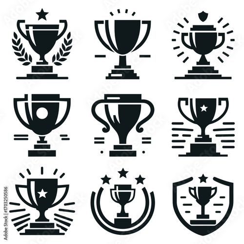 Trophy Cup Award Icon Collection