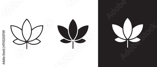 cannabis leaf icons. in different styles isolated on white background.