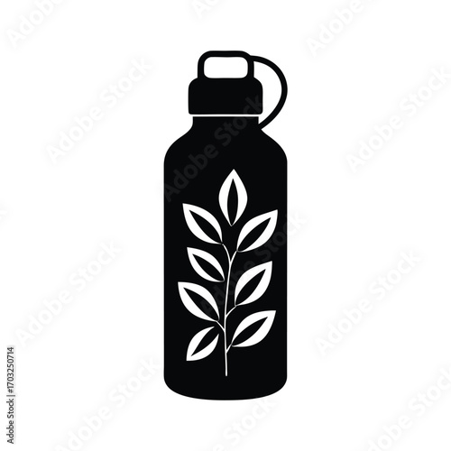 Vector silhouette illustration of eco friendly reusable bag vector line art on white background
