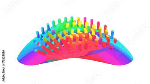 Colorful abstract rainbow structure design with geometric shapes and bright colors