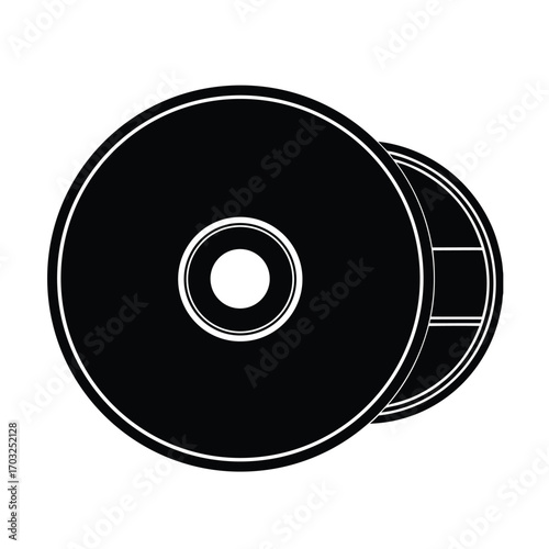 Vector silhouette of cd dvd cover mockup for realistic design vector line art on white background