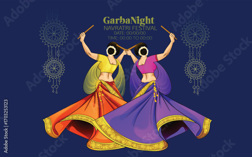 Garba Dance Celebration During Navratri Festival with Joyful Participants